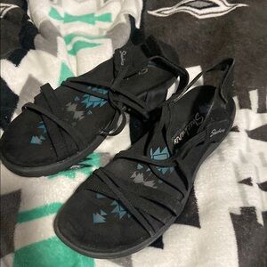 Stylish Black Sandals by Skechers